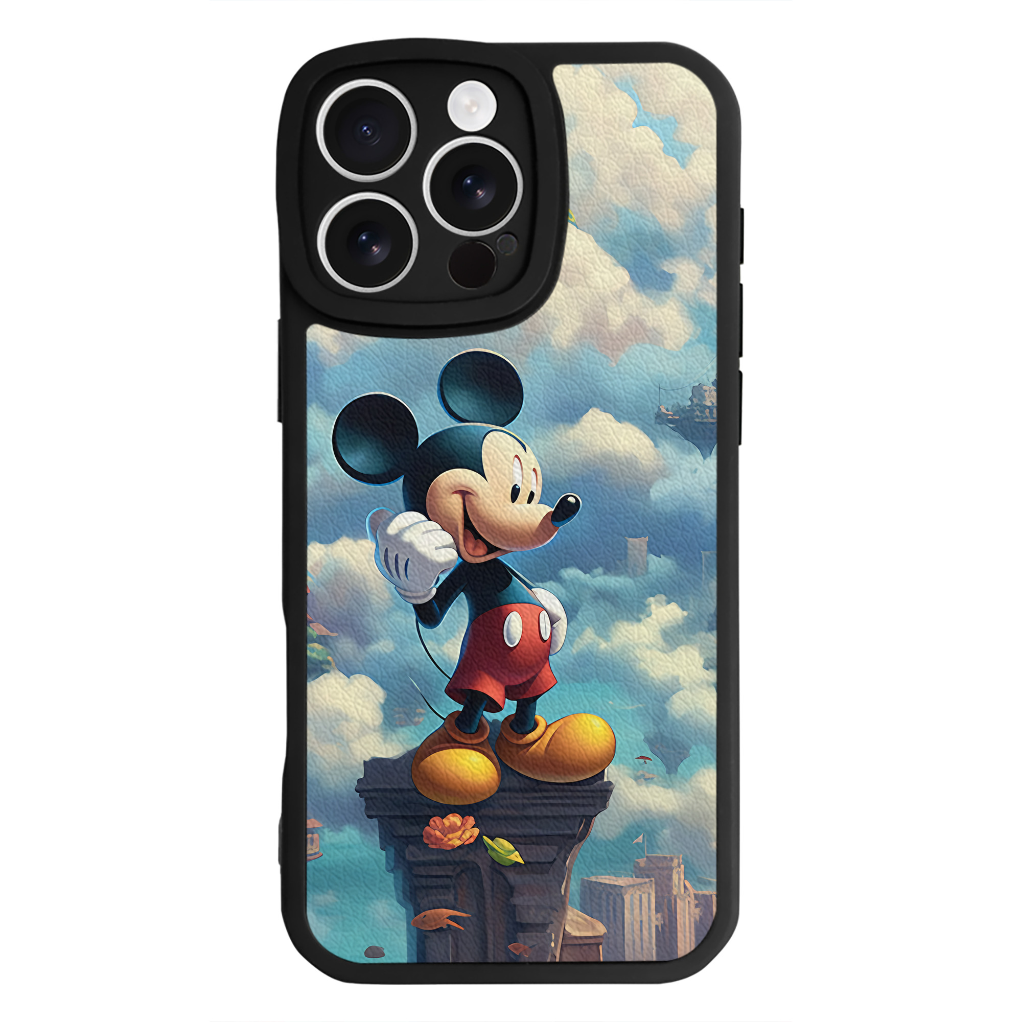 （画像用） ミッキーマウス Mickey Mouse 【iPhone 16シリーズ対応】シリコンスマホケース（レザー調） 材質：シリコン